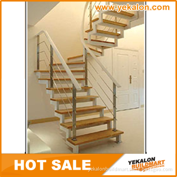 Yekalon 2016 L-shaped Steel Wood Straight House Design Indoor Staircase